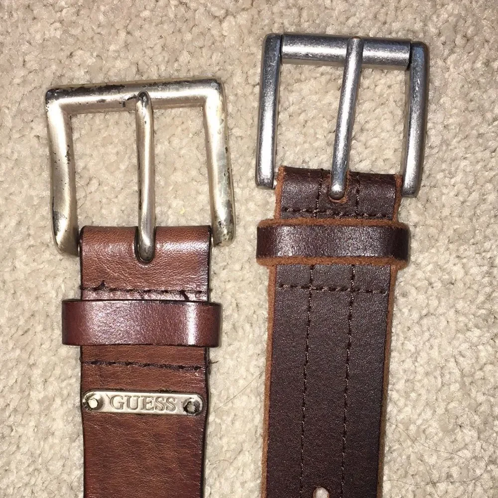 Brown Guess Thick Leather Belt 1 1/2” tall
